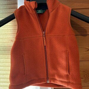 LL Bean Kids’ Orange Fleece Vest 🍁